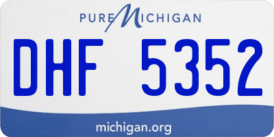 MI license plate DHF5352