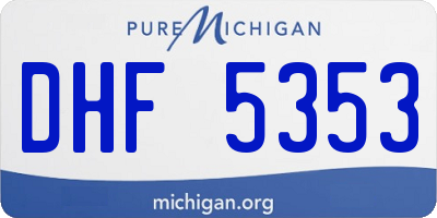 MI license plate DHF5353