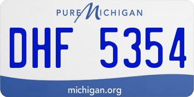 MI license plate DHF5354