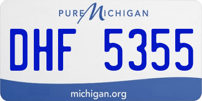 MI license plate DHF5355