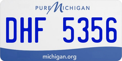 MI license plate DHF5356
