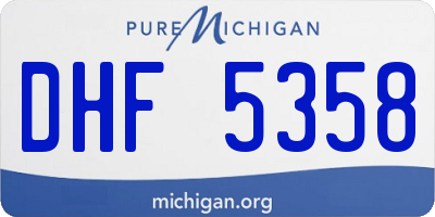 MI license plate DHF5358