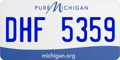 MI license plate DHF5359