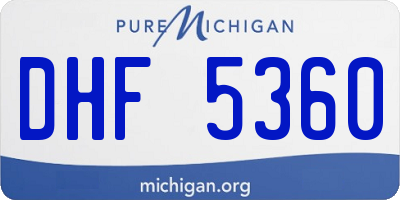MI license plate DHF5360