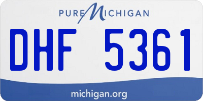 MI license plate DHF5361