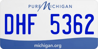 MI license plate DHF5362