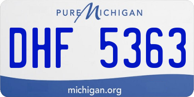 MI license plate DHF5363