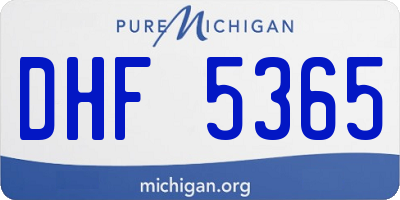 MI license plate DHF5365