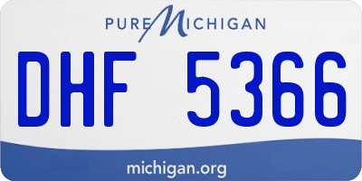 MI license plate DHF5366