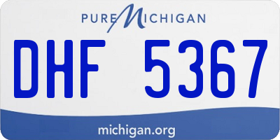 MI license plate DHF5367
