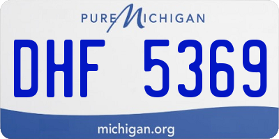 MI license plate DHF5369