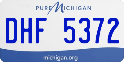 MI license plate DHF5372