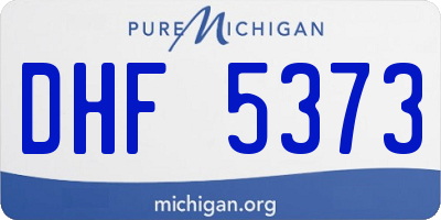 MI license plate DHF5373