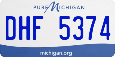 MI license plate DHF5374