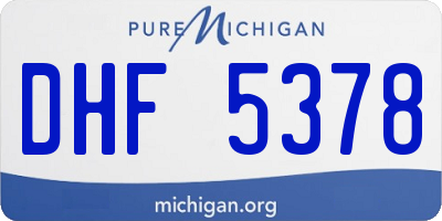 MI license plate DHF5378