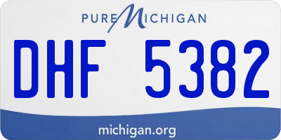 MI license plate DHF5382