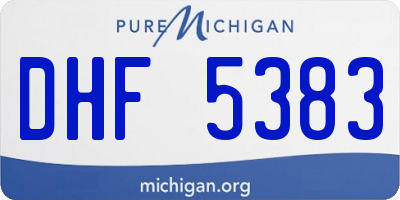 MI license plate DHF5383