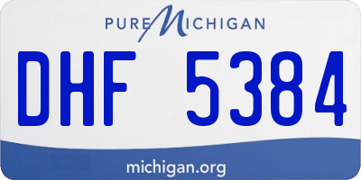 MI license plate DHF5384