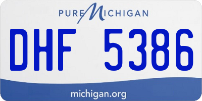 MI license plate DHF5386