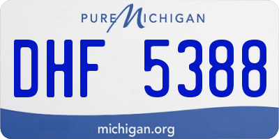 MI license plate DHF5388