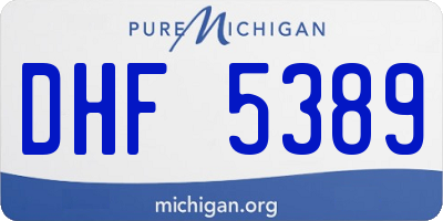 MI license plate DHF5389
