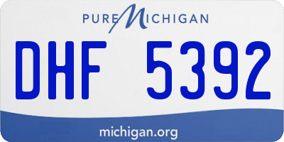 MI license plate DHF5392