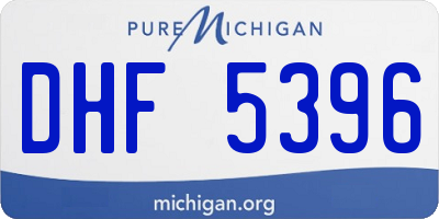 MI license plate DHF5396