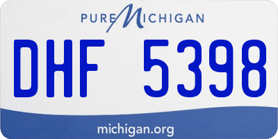MI license plate DHF5398