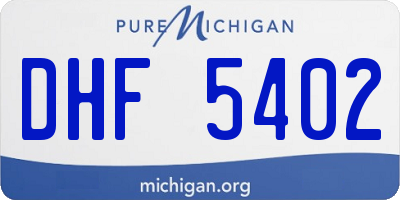 MI license plate DHF5402