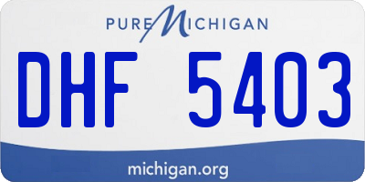 MI license plate DHF5403