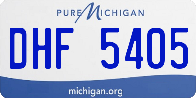 MI license plate DHF5405
