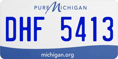 MI license plate DHF5413