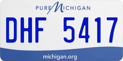 MI license plate DHF5417