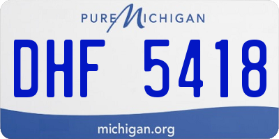 MI license plate DHF5418