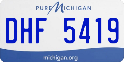 MI license plate DHF5419