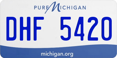 MI license plate DHF5420