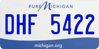 MI license plate DHF5422