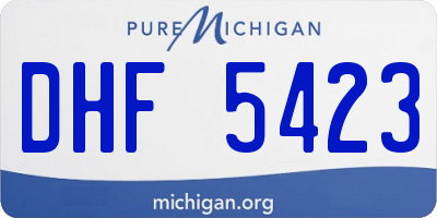 MI license plate DHF5423