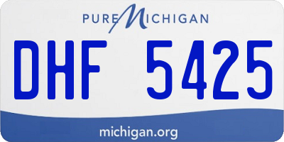 MI license plate DHF5425
