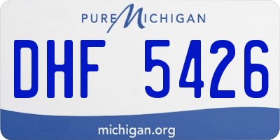 MI license plate DHF5426