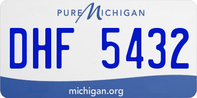 MI license plate DHF5432
