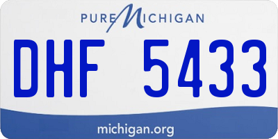 MI license plate DHF5433
