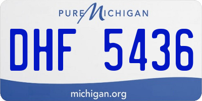 MI license plate DHF5436