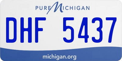 MI license plate DHF5437
