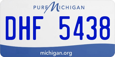 MI license plate DHF5438