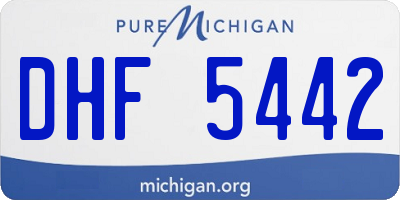MI license plate DHF5442