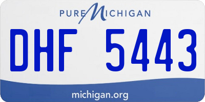 MI license plate DHF5443