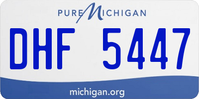 MI license plate DHF5447
