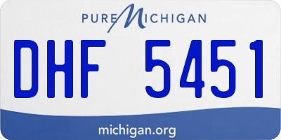 MI license plate DHF5451