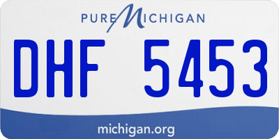 MI license plate DHF5453